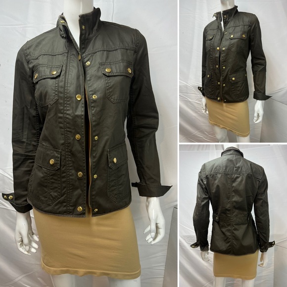 $148 J.Crew Women's XS Downtown Army Green Field Zip Snap Button Cargo Jacket - Picture 7 of 10